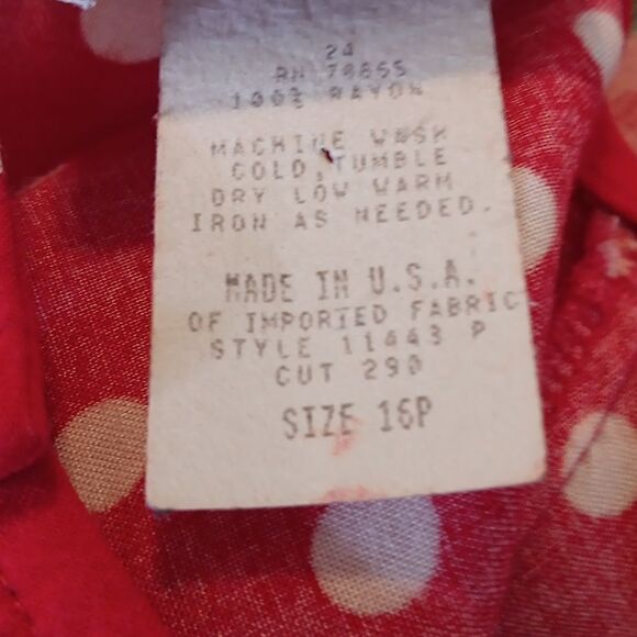 Vintage Serbin Red Polka Dot Dress Tomato Girl - Picture 8 of 9